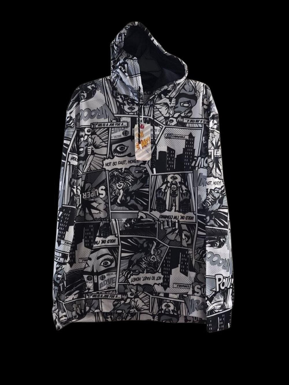 NWT Drill Clothing Co. “Oh Snap!” Comic Print Hoodie – Size Large